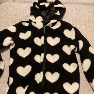 Teddy Bear Black and White Heart Jacket